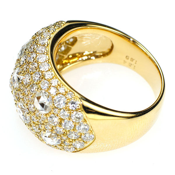 K18YG ローズカットダイヤモンド ハニカムパヴェ リング 1.34ct D1.89ct