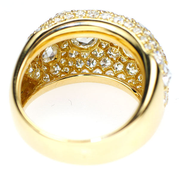 K18YG ローズカットダイヤモンド ハニカムパヴェ リング 1.34ct D1.89ct