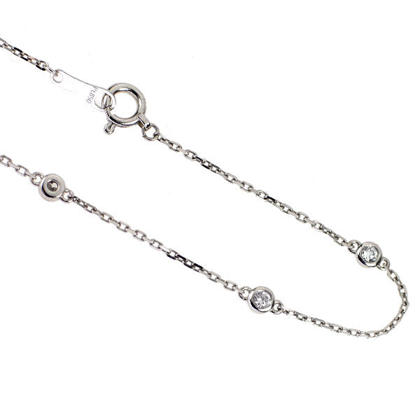 Pt850 ダイヤモンド ステーション ブレスレット 0.15ct