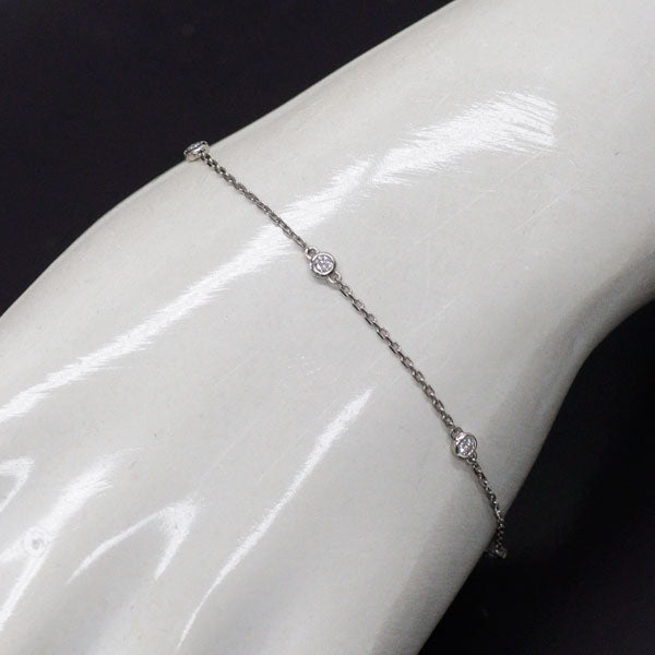 Pt850 ダイヤモンド ステーション ブレスレット 0.15ct