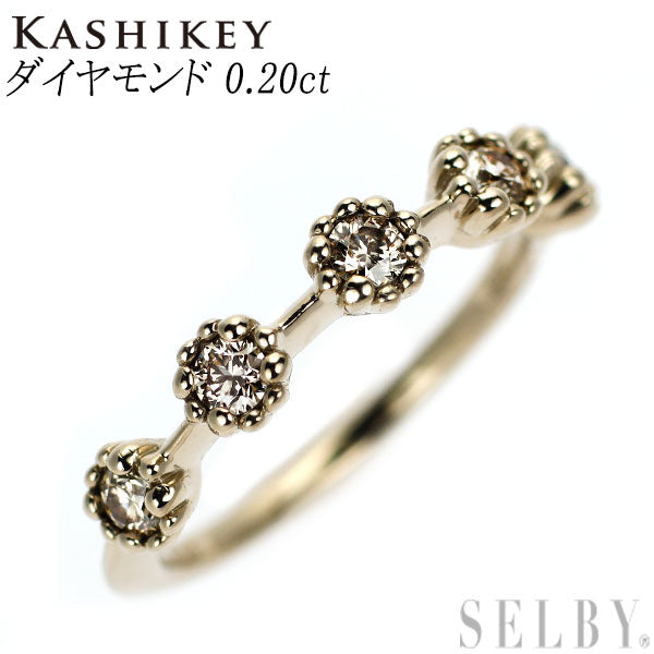 カシケイ K18BG ダイヤモンド リング 0.20ct フラワー ピンキー