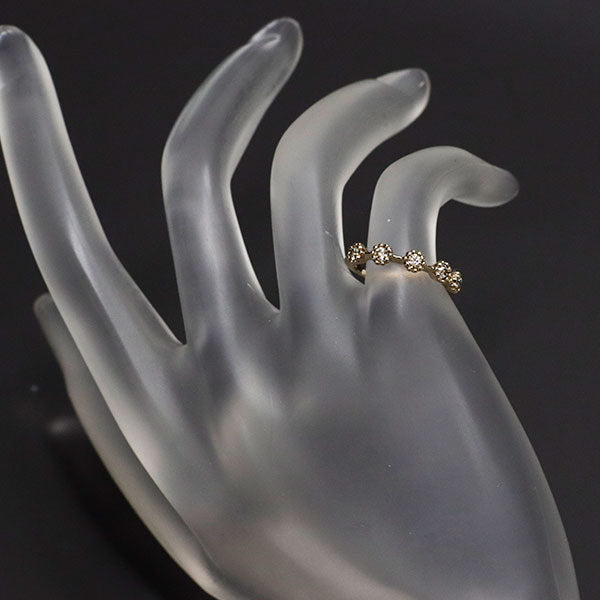 カシケイ K18BG ダイヤモンド リング 0.20ct フラワー ピンキー