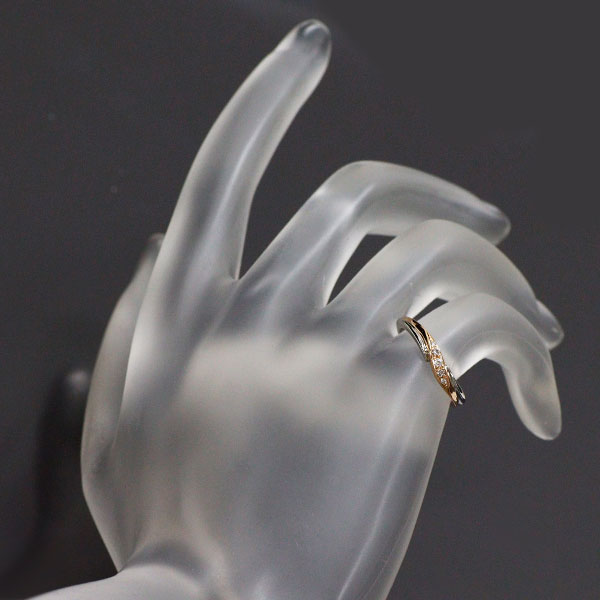 ダイヤモンドシライシ Pt950/K18PG ダイヤモンド リング 0.043ct  ピンキー