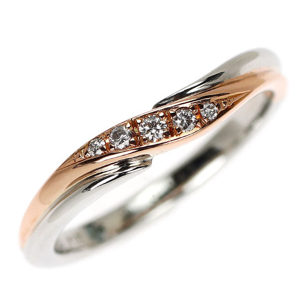 ダイヤモンドシライシ Pt950/K18PG ダイヤモンド リング 0.043ct  ピンキー