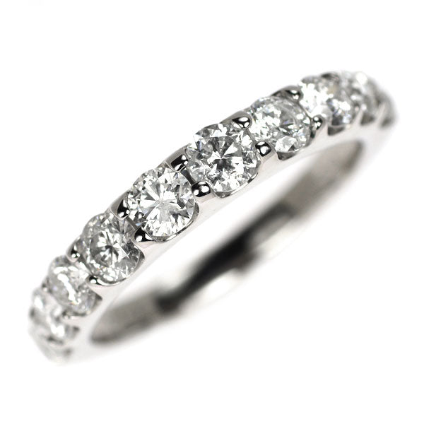 新品同様/Pt900/超綺麗/上質ダイヤモンドリング ハーフエタニティリング Pt900 0.85ct 天然 ダイヤモンド ハーフ エタニティ リング