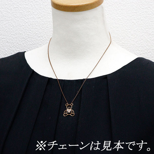 K18PG ダイヤモンド ペンダントトップ 0.10ct テディベア 熊