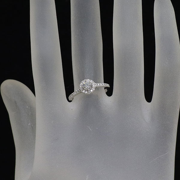D&D144 Pt900 ダイヤモンド リング 0.23ct G VVS1 EX/VG D0.14ct