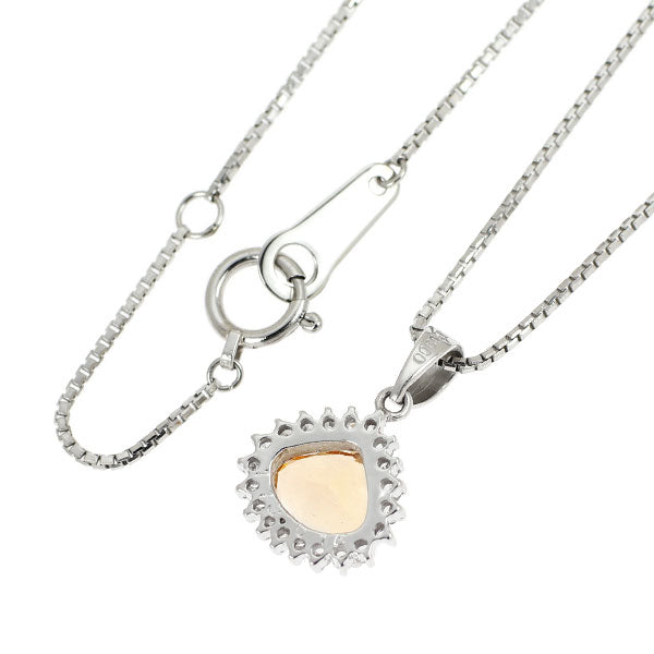 Pt900/Pt850 インペリアルトパーズ ダイヤモンド ペンダントネックレス 1.13ct D0.16ct