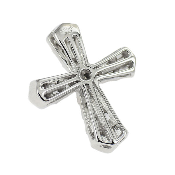 K18WG ダイヤモンド ペンダントトップ 0.42ct クロス