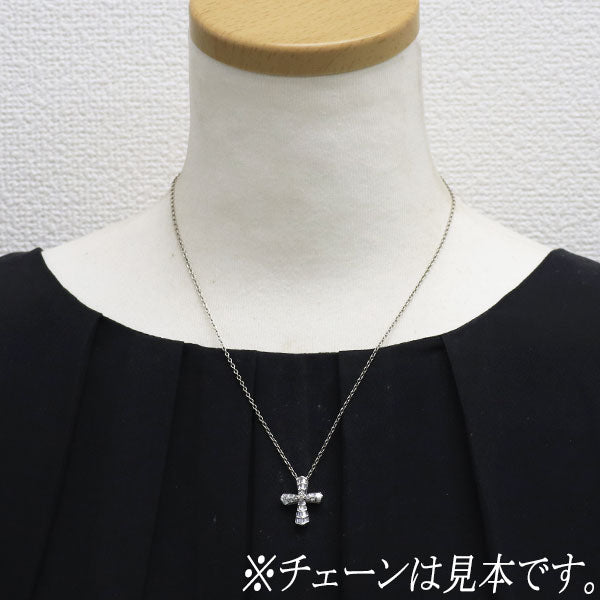 K18WG ダイヤモンド ペンダントトップ 0.42ct クロス — セルビー