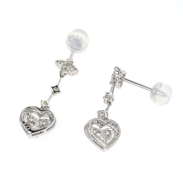 K18WG ダイヤモンド ピアス 1.00ct ハート