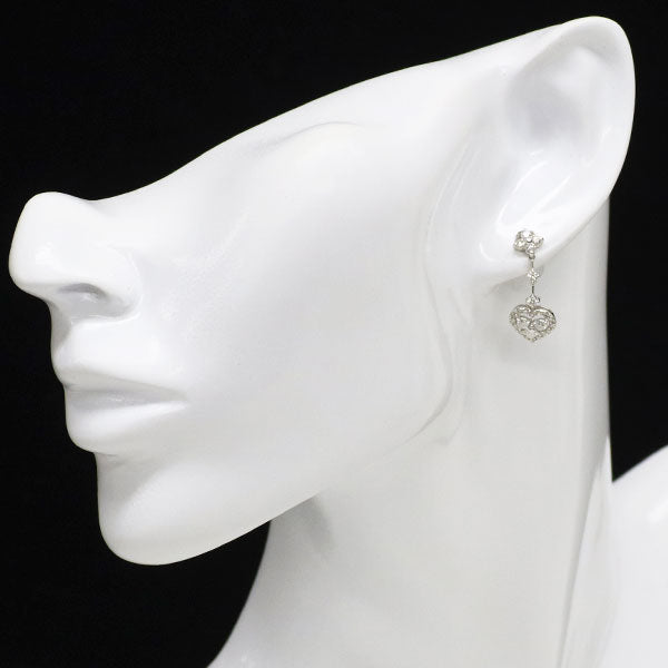 K18WG ダイヤモンド ピアス 1.00ct ハート