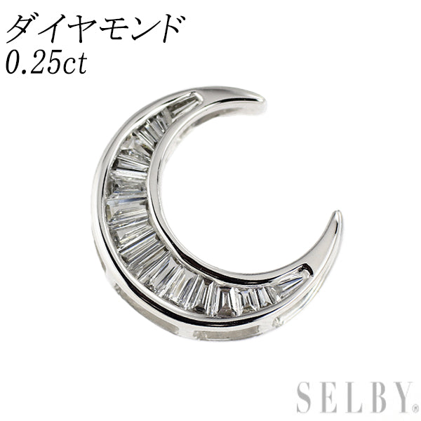 K18WG ダイヤモンド ペンダントトップ 0.25ct 大久保馬蹄