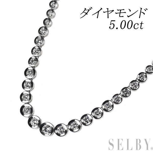 Pt850 ダイヤモンド テニス ネックレス 5.00ct