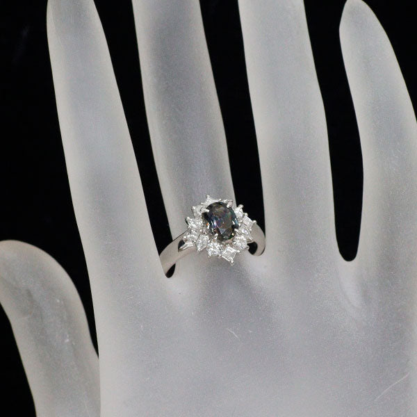 Pt900 カラーチェンジ サファイア ダイヤモンド リング 1.603ct D0.70ct