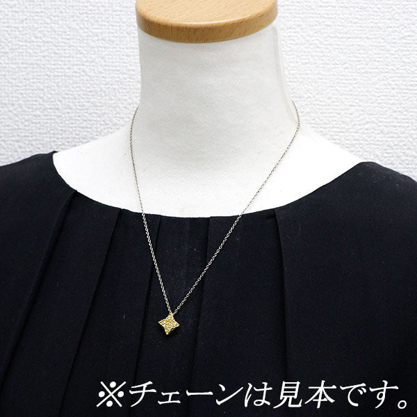 18YG イエローサファイア ペンダントトップ 0.78ct  ミステリーセッティング 星 スター