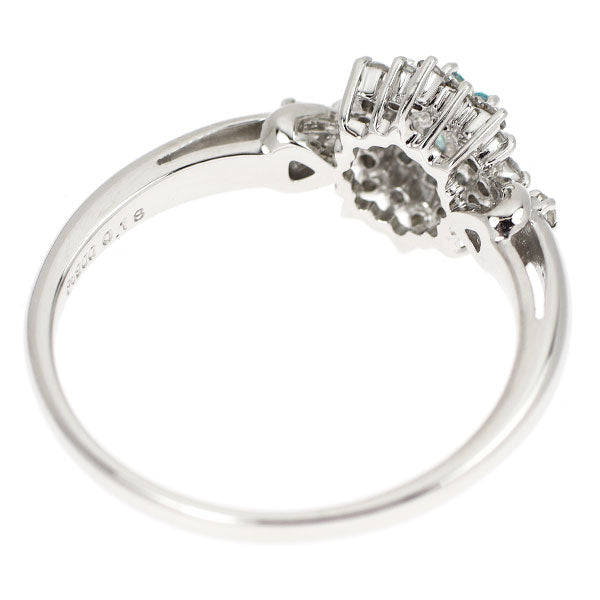 Pt900 パライバ トルマリン ダイヤモンド リング 0.18ct フラワー