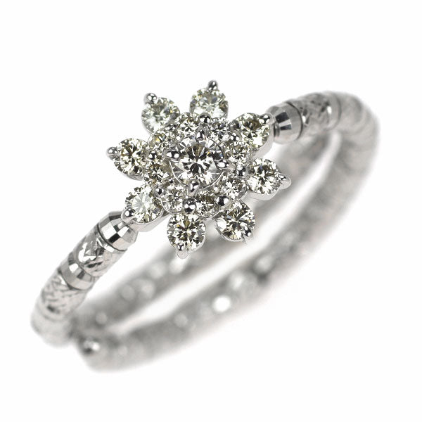 Pt999 ダイヤモンド リング 0.30ct 形状記憶 7号～ フリーサイズ