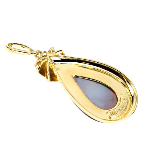 K18YG ブラックシェル ダイヤモンド ペンダントトップ 0.08ct ピクウェ  