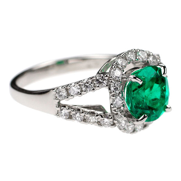 Pt900 コロンビア産 エメラルド ダイヤモンド リング 1.47ct D0.67ct