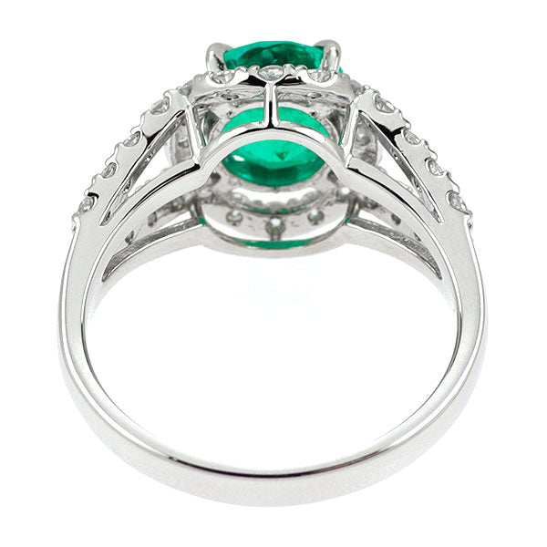 Pt900 コロンビア産 エメラルド ダイヤモンド リング 1.47ct D0.67ct