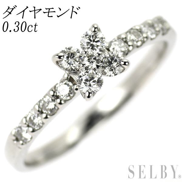 Pt900 ダイヤモンド リング 0.30ct  フラワー