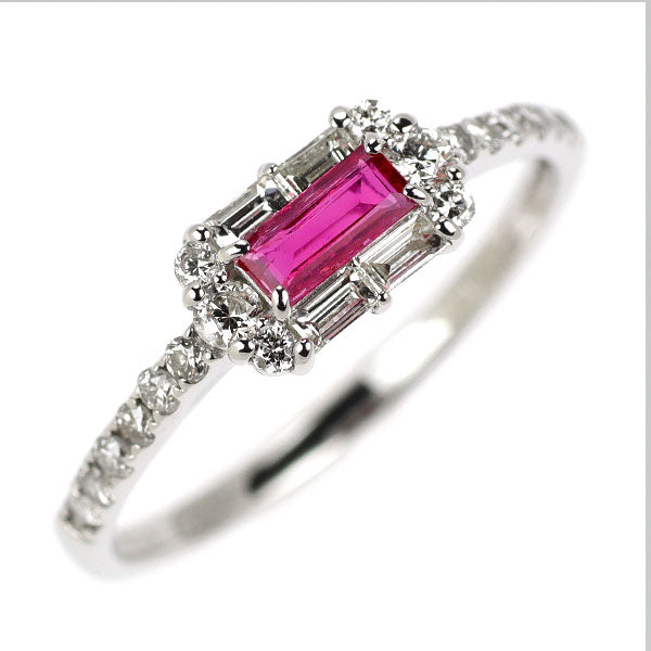 Pt950 ルビー ダイヤモンド リング 0.22ct D0.35ct — セルビー