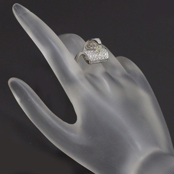 Pt900 マーキス ダイヤモンド リング 0.417ct D1.20ct パヴェ