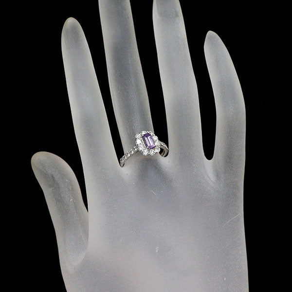 Pt950 パープルサファイア ダイヤモンド リング 0.648ct D0.84ct