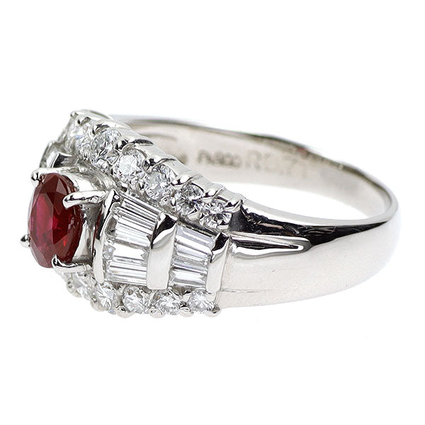 Pt900 ルビー ダイヤモンド リング 0.71ct D1.22ct