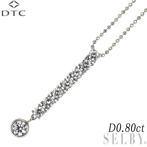 DTC K18WG ダイヤモンド ペンダントネックレス 0.80ct LINE
