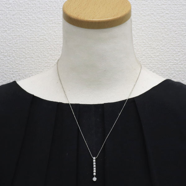 DTC K18WG ダイヤモンド ペンダントネックレス 0.80ct LINE