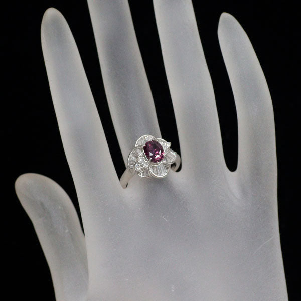 Pt900 パープル サファイア ダイヤモンド リング 1.99ct D0.78ct