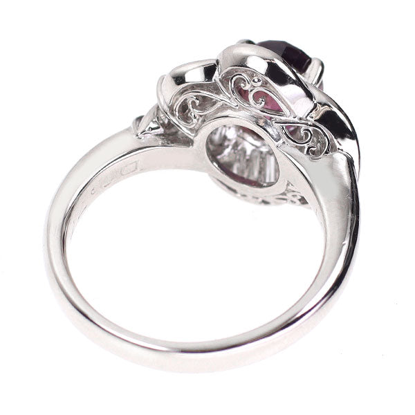 Pt900 パープル サファイア ダイヤモンド リング 1.99ct D0.78ct