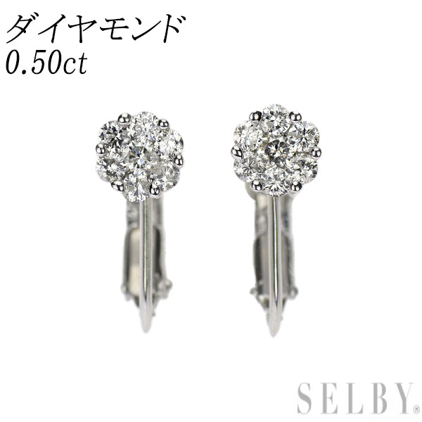 K18WG ダイヤモンド イヤリング 0.50ct