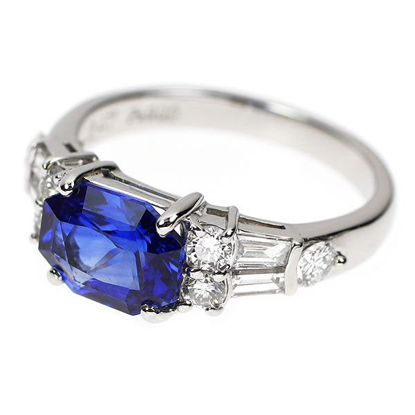 Pt900 サファイア ダイヤモンド リング 2.47ct D0.71ct
