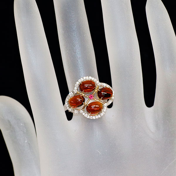 ブ*ー様 TASAKI田崎真珠とルビーK18リング10.5g 田崎真珠 TASAKI 田崎 K18 18金イエローゴールド ブルー