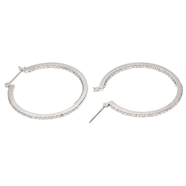 K18WG ダイヤモンド フープ ピアス 1.00ct