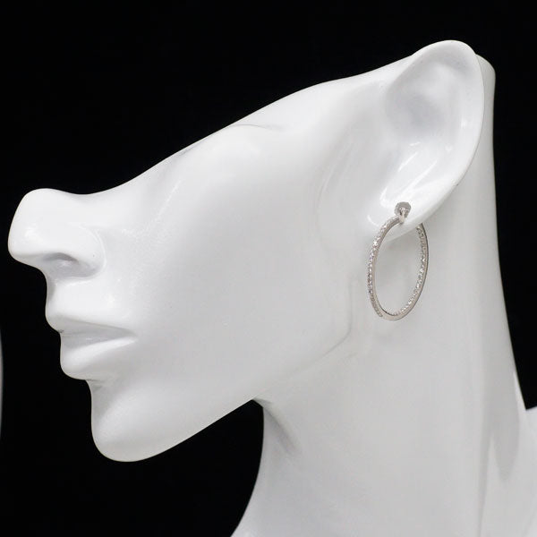 K18WG ダイヤモンド フープ ピアス 1.00ct