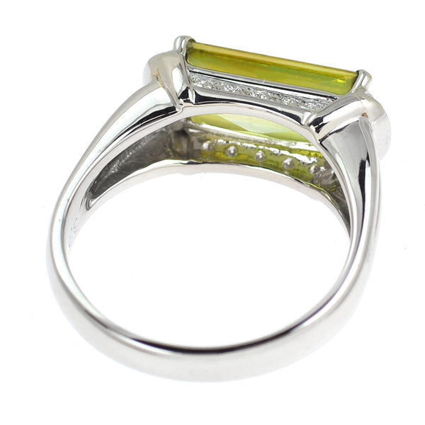 Pt900 スフェーン ダイヤモンド リング 3.69ct D0.15ct