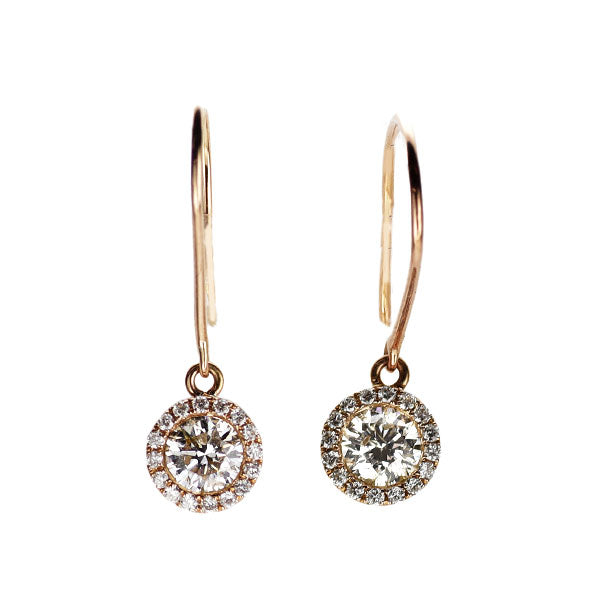 K18PG ダイヤモンド ピアス 0.42ct D0.10ct