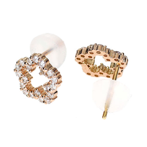 K18YG/PG ダイヤモンド ピアス 0.26ct フラワー — セルビー