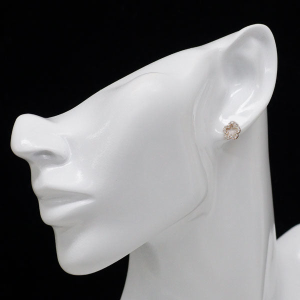 K18YG/PG ダイヤモンド ピアス 0.26ct フラワー