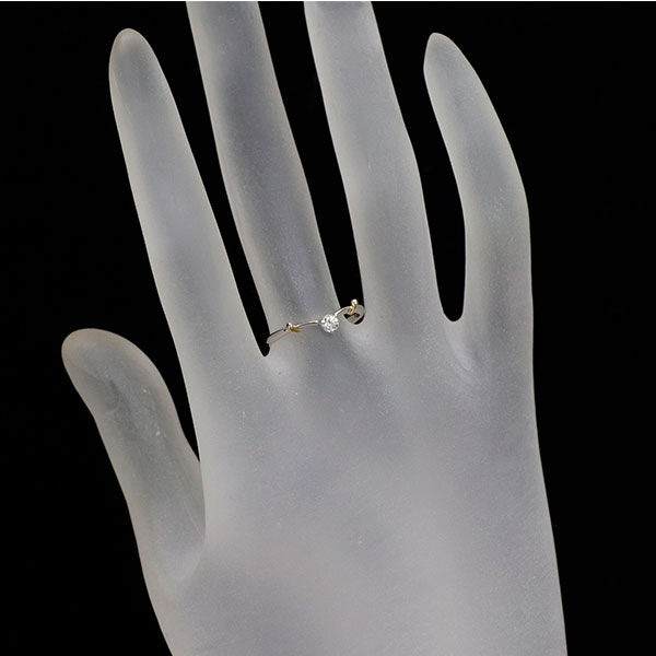 Pt900/ K18PG ダイヤモンド リング 0.104ct