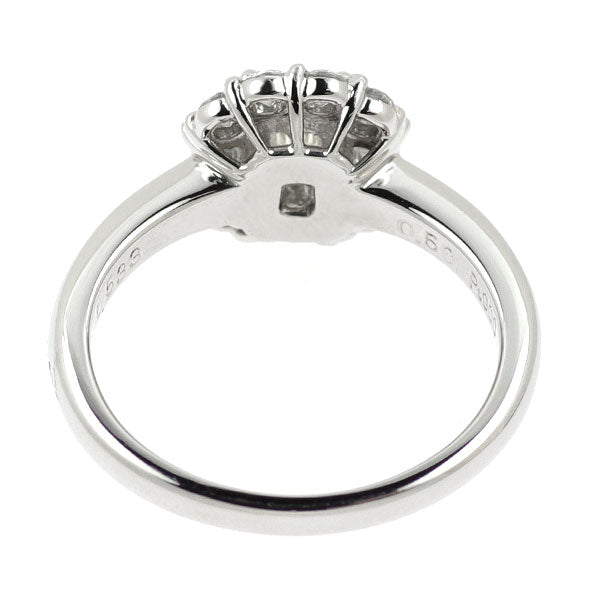 Pt900 エメラルドカット ダイヤモンド リング 0.533ct D0.50ct