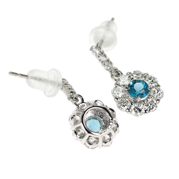 Pt950/Pt900 ブラジル産 パライバトルマリン ダイヤモンド ピアス 0.32ct D0.82ct