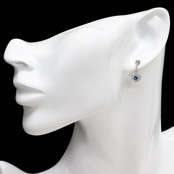Pt950/Pt900 ブラジル産 パライバトルマリン ダイヤモンド ピアス 0.32ct D0.82ct