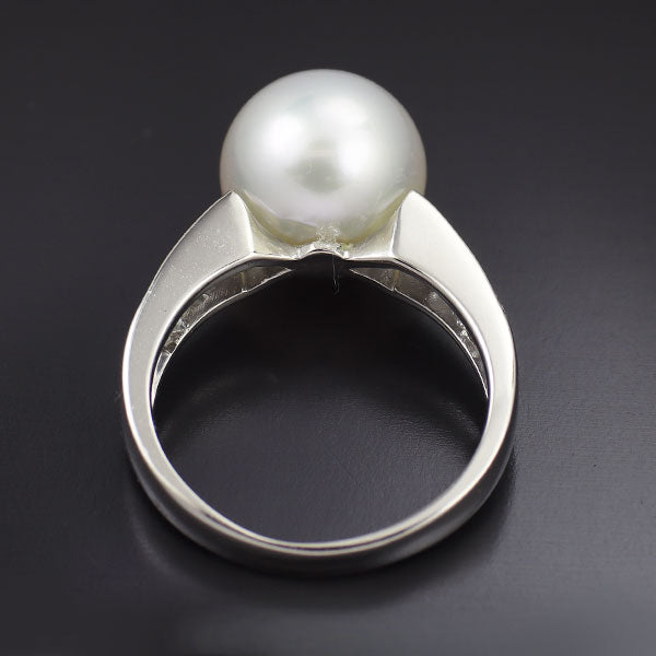 Pt900 白蝶真珠 ダイヤモンド リング 径約11.0mm D1.13ct