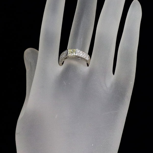 Pt900 プリンセスカット ダイヤモンド リング 0.568ct D0.55ct