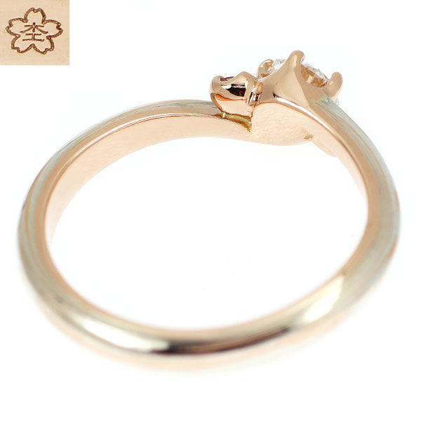 杢目金屋 K18PG/SV さくらカットダイヤモンド 天然ピンクダイヤ リング 0.278ct PD0.04ct